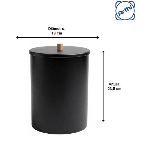 Lixeira Com Tampa 5 Litros Black Eco design 